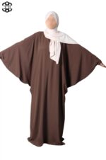 abaya papillon soie de médine chestnut El Bassira Duna e chestnut (3)