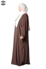 abaya papillon soie de médine chestnut El Bassira Duna e chestnut (5)