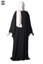 abaya papillon soie de médine noir El Bassira Duna e black (1)