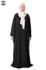 abaya papillon soie de médine noir El Bassira Duna e black (2)