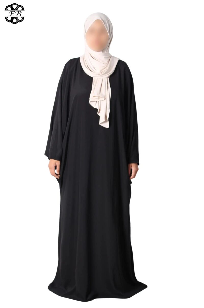 abaya papillon soie de médine noir El Bassira Duna e black (2)