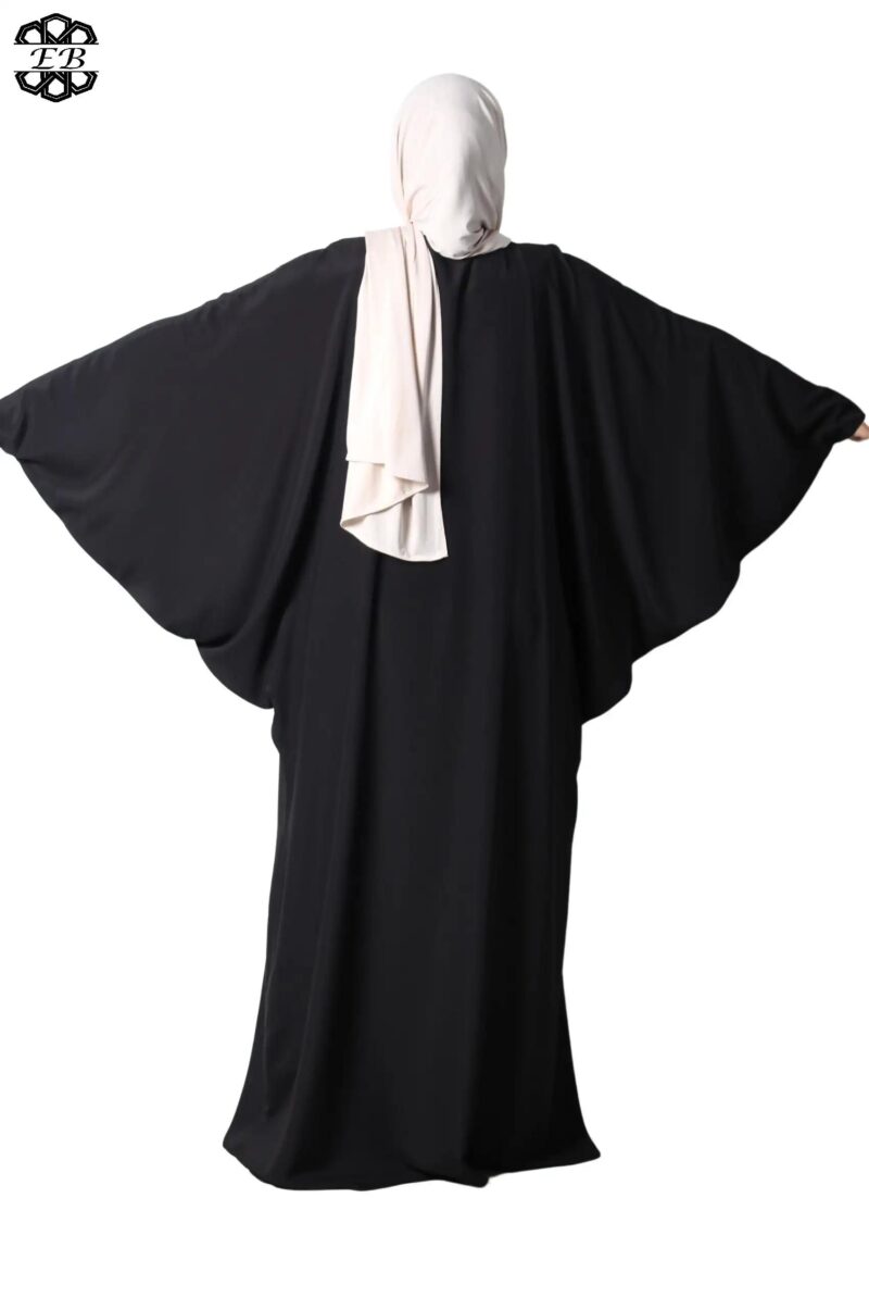 abaya papillon soie de médine noir El Bassira Duna e black (4)