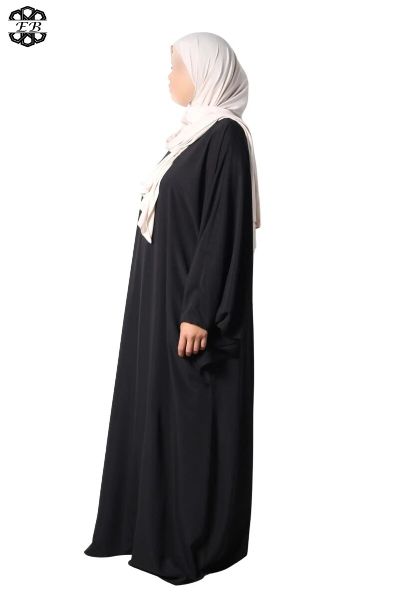 abaya papillon soie de médine noir El Bassira Duna e black (5)