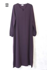 abaya-droite-manches-serrees-aubergine-wool-peach-el-bassira-he-wp-109