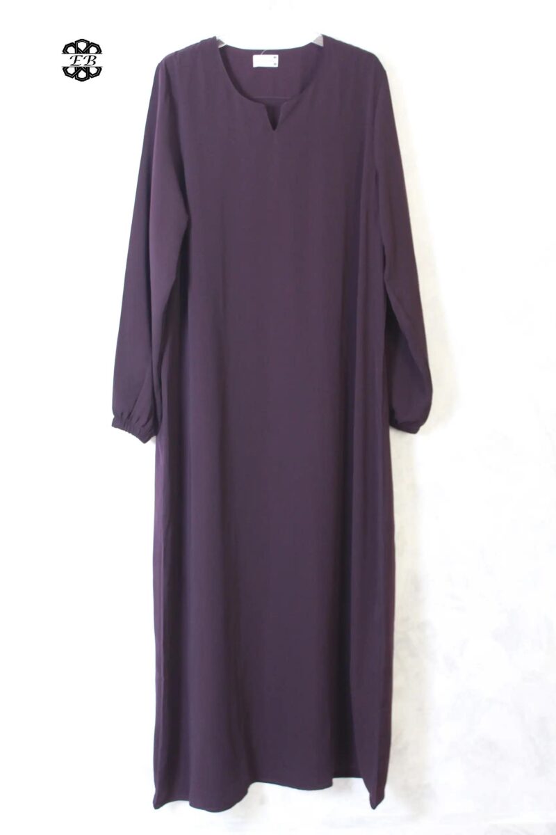 abaya-droite-manches-serrees-aubergine-wool-peach-el-bassira-he-wp-109
