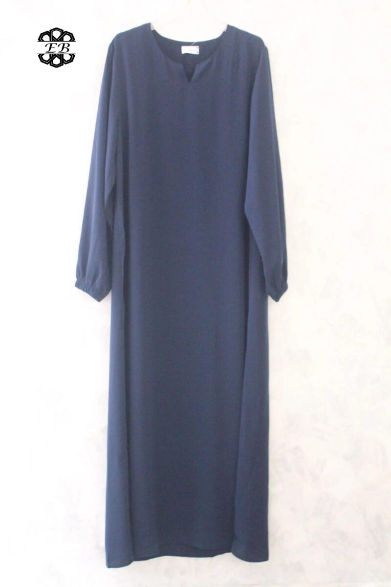 abaya-droite-manches-serrees-bleu-marine-fonce-wool-peach-el-bassira-he-wp-93