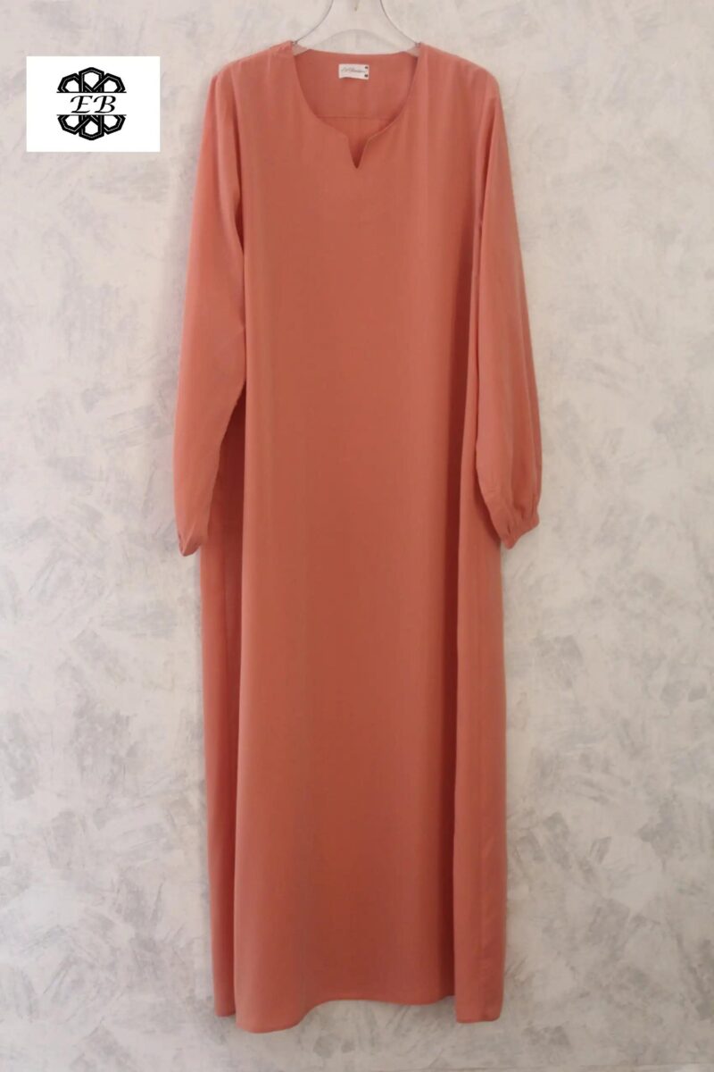abaya-droite-manches-serrees-rose-the-wool-peach-el-bassira-he-wp-155