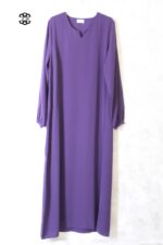 abaya-droite-manches-serrees-violet-fonce-wool-peach-el-bassira-he-wp-108