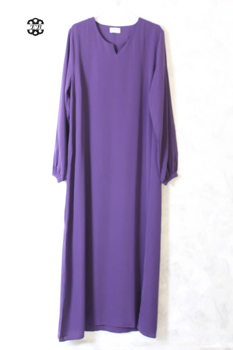abaya-droite-manches-serrees-violet-fonce-wool-peach-el-bassira-he-wp-108