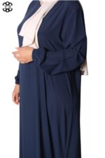 abaya droite manches serrées soie de médine black iris El Bassira Sira e black iris (2)
