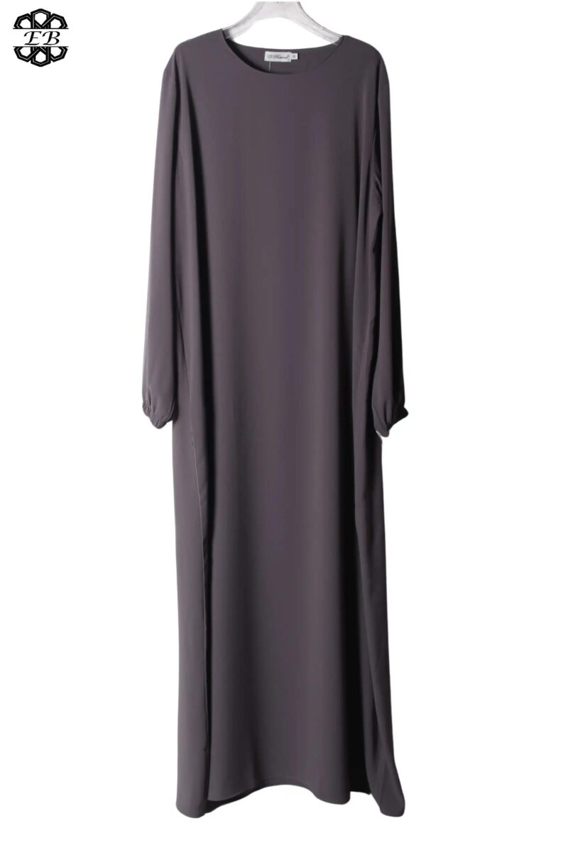 abaya droite manches serrées soie de médine boulevard El Bassira Sira e boulevard (1)