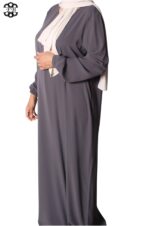 abaya droite manches serrées soie de médine boulevard El Bassira Sira e boulevard (2)