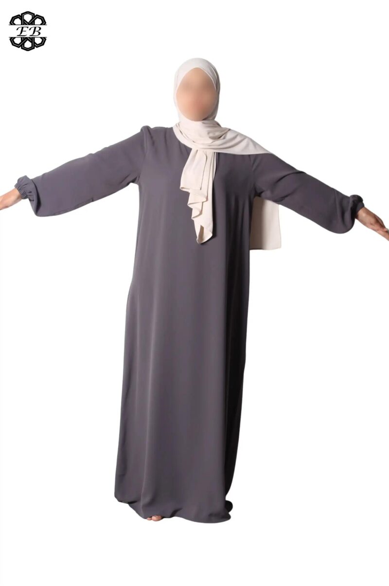 abaya droite manches serrées soie de médine boulevard El Bassira Sira e boulevard (5)