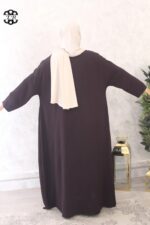 abaya evasée extra large manches ouvertes jazz aubergine El Bassira Emma p jazz 109 (1)