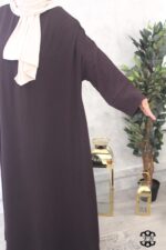 abaya evasée extra large manches ouvertes jazz aubergine El Bassira Emma p jazz 109 (2)