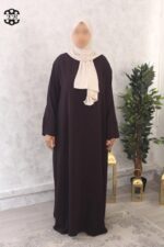 abaya evasée extra large manches ouvertes jazz aubergine El Bassira Emma p jazz 109 (3)