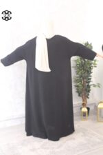 abaya evasée extra large manches ouvertes jazz noir El Bassira Emma p jazz black (1)