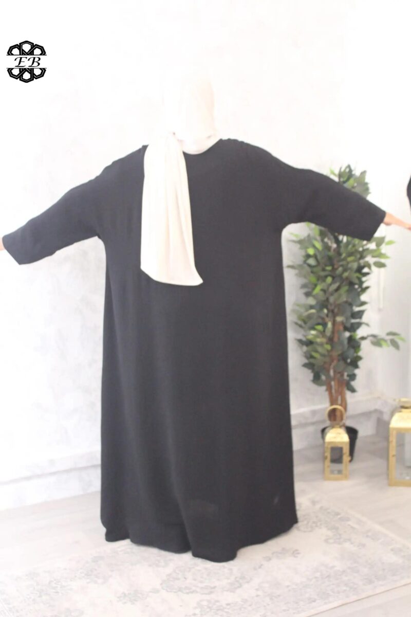 abaya evasée extra large manches ouvertes jazz noir El Bassira Emma p jazz black (1)