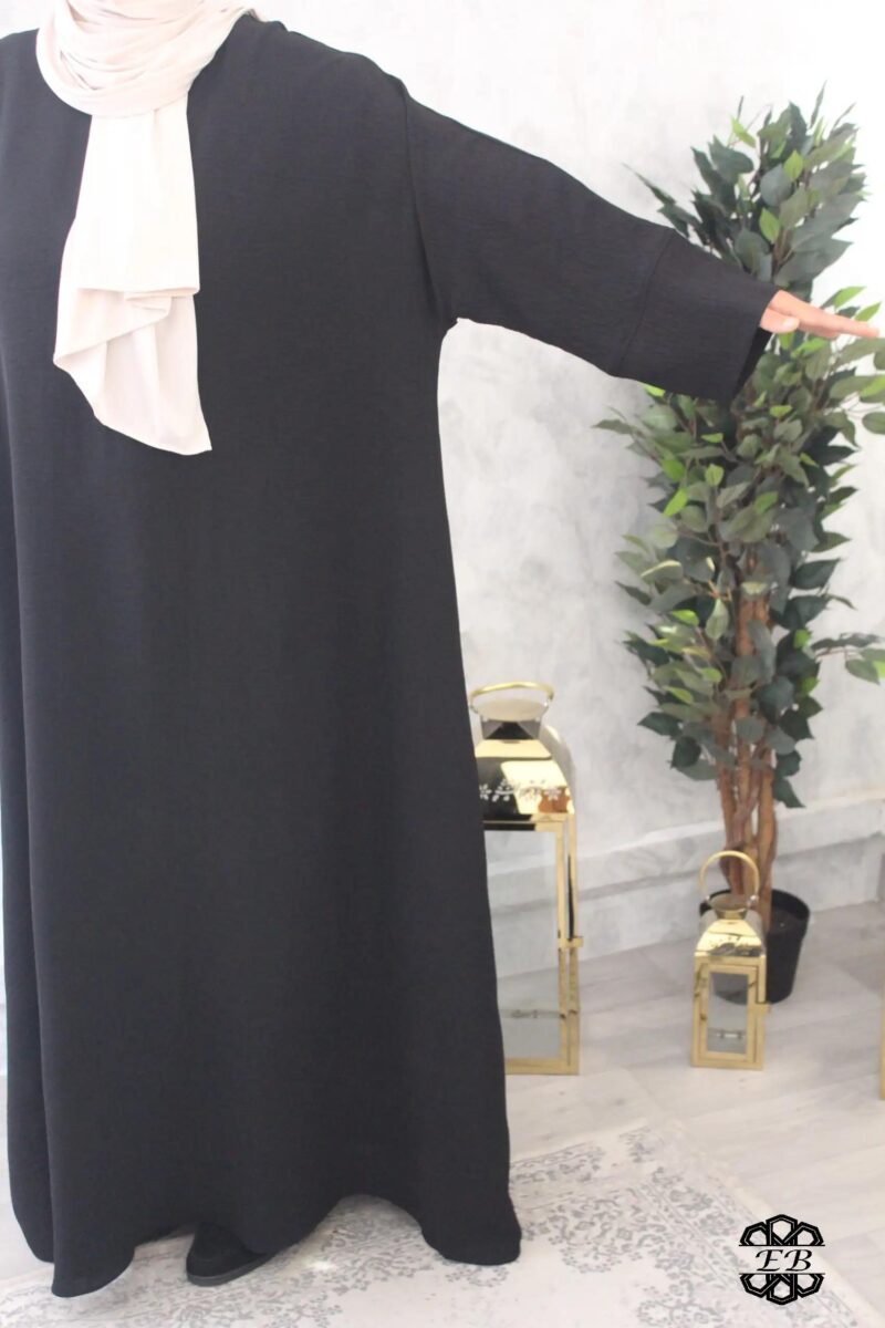 abaya evasée extra large manches ouvertes jazz noir El Bassira Emma p jazz black (2)