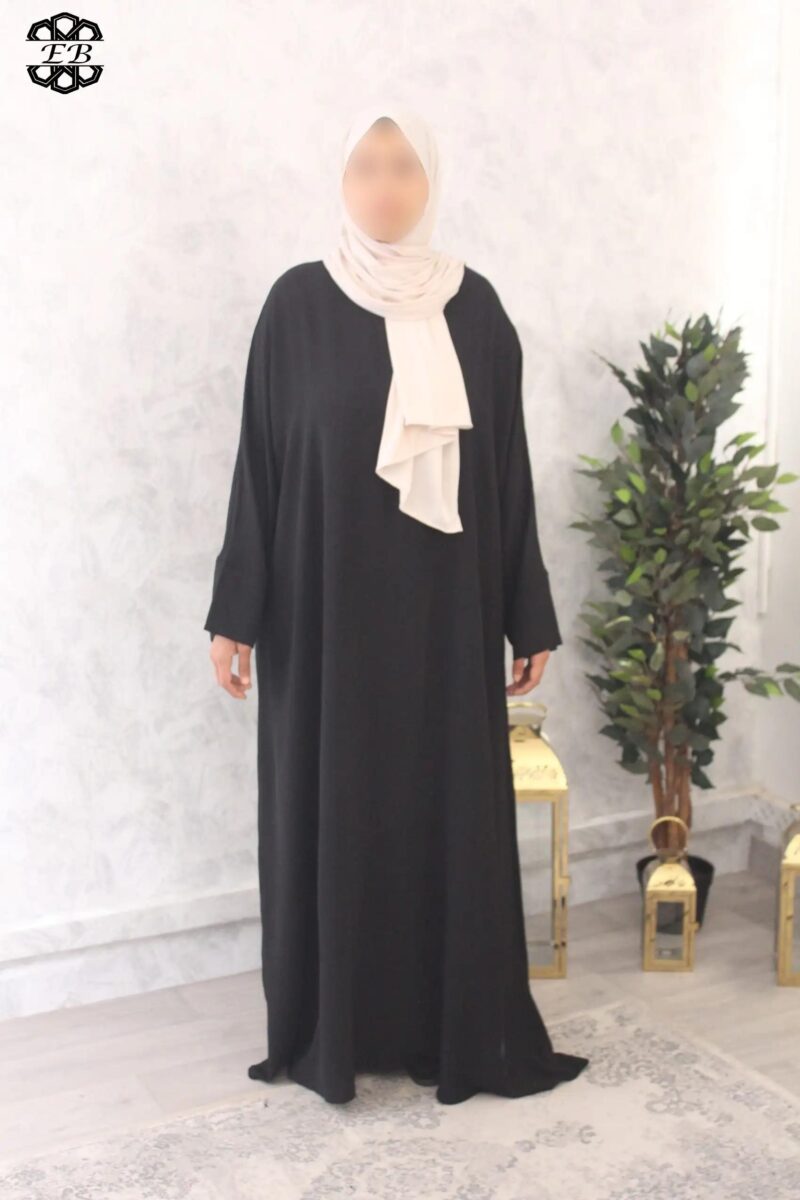 abaya evasée extra large manches ouvertes jazz noir El Bassira Emma p jazz black (3)