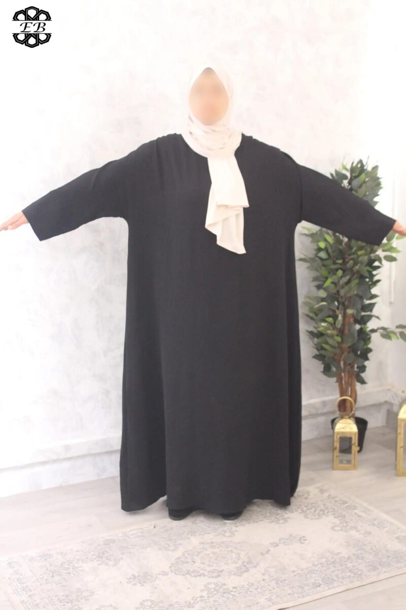 abaya evasée extra large manches ouvertes jazz noir El Bassira Emma p jazz black (4)