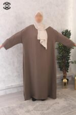 abaya evasée extra large manches ouvertes jazz taupe El Bassira Emma p jazz 11 (4)