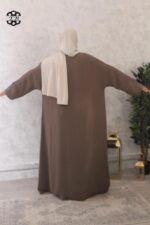 abaya evasée extra large manches ouvertes jazz taupe El Bassira Emma p jazz 11 (5)