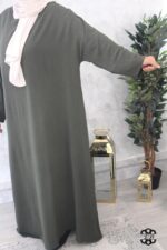 abaya evasée extra large manches ouvertes jazz vert pétrole El Bassira Emma p jazz 246 (2)