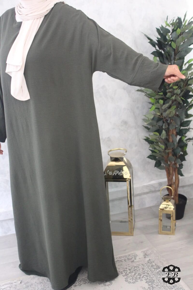 abaya evasée extra large manches ouvertes jazz vert pétrole El Bassira Emma p jazz 246 (2)