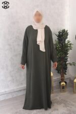 abaya evasée extra large manches ouvertes jazz vert pétrole El Bassira Emma p jazz 246 (3)