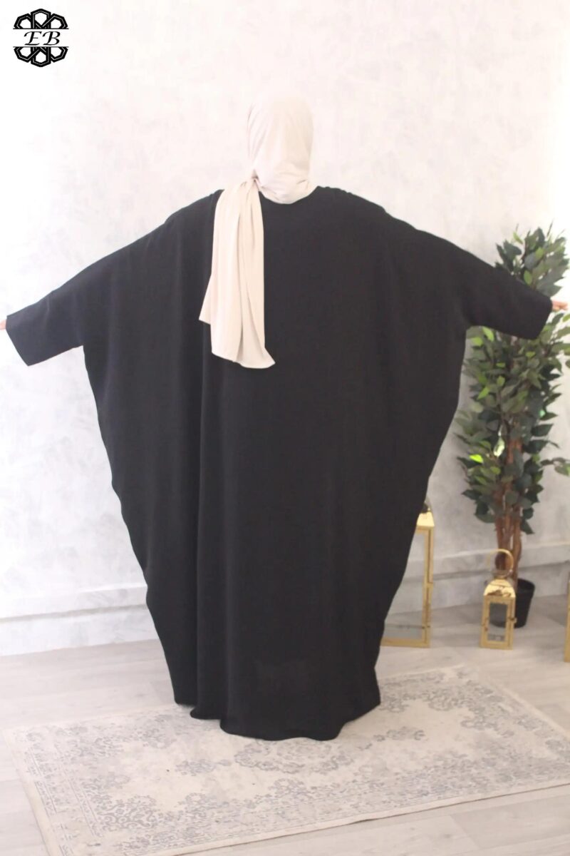 abaya saoudienne manches ouvertes jazz noir El Bassira Radya p black (1)