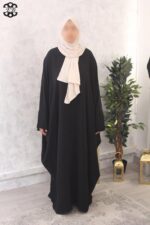 abaya saoudienne manches ouvertes jazz noir El Bassira Radya p black (3)