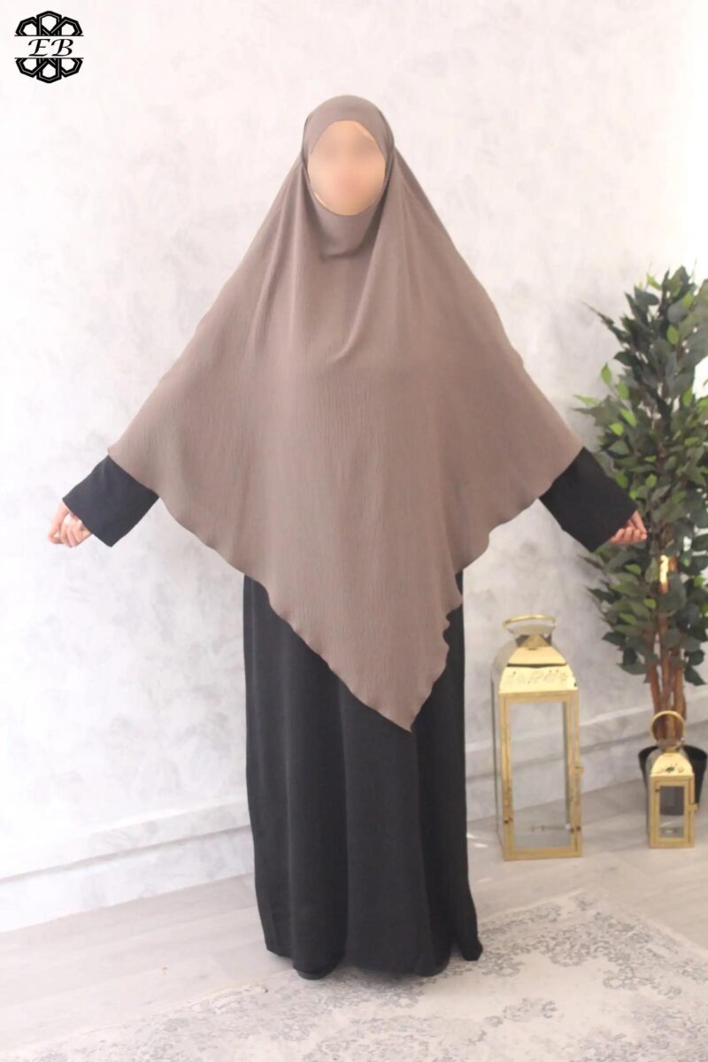 khimar long pointu jazz taupe El Bassira Bp3 jazz 11 3