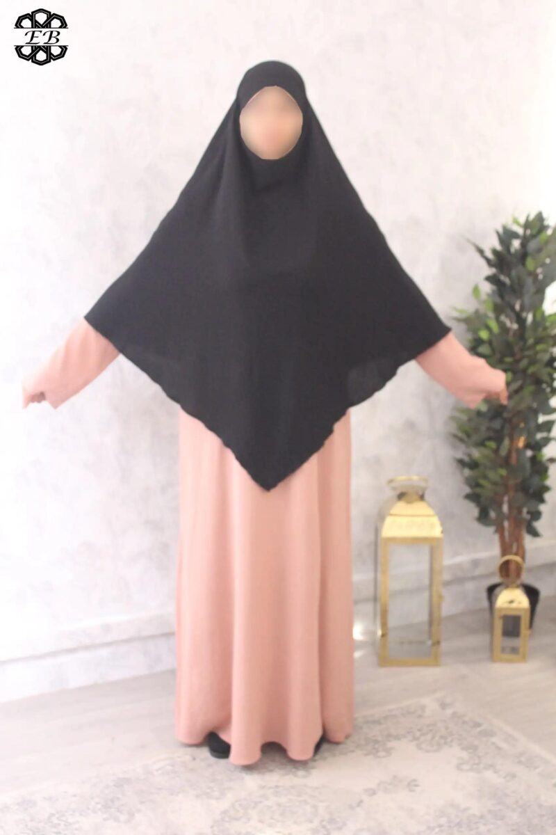 khimar mi long pointu jazz noir El Bassira Bp2 jazz black 3