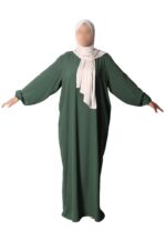 abaya droite extra large soie de médine black forest El Bassira Numidia e black forest (5)