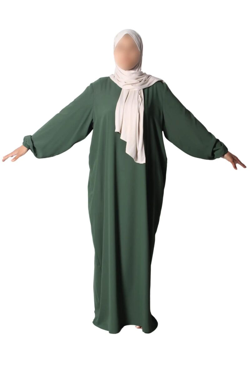 abaya droite extra large soie de médine black forest El Bassira Numidia e black forest (5)