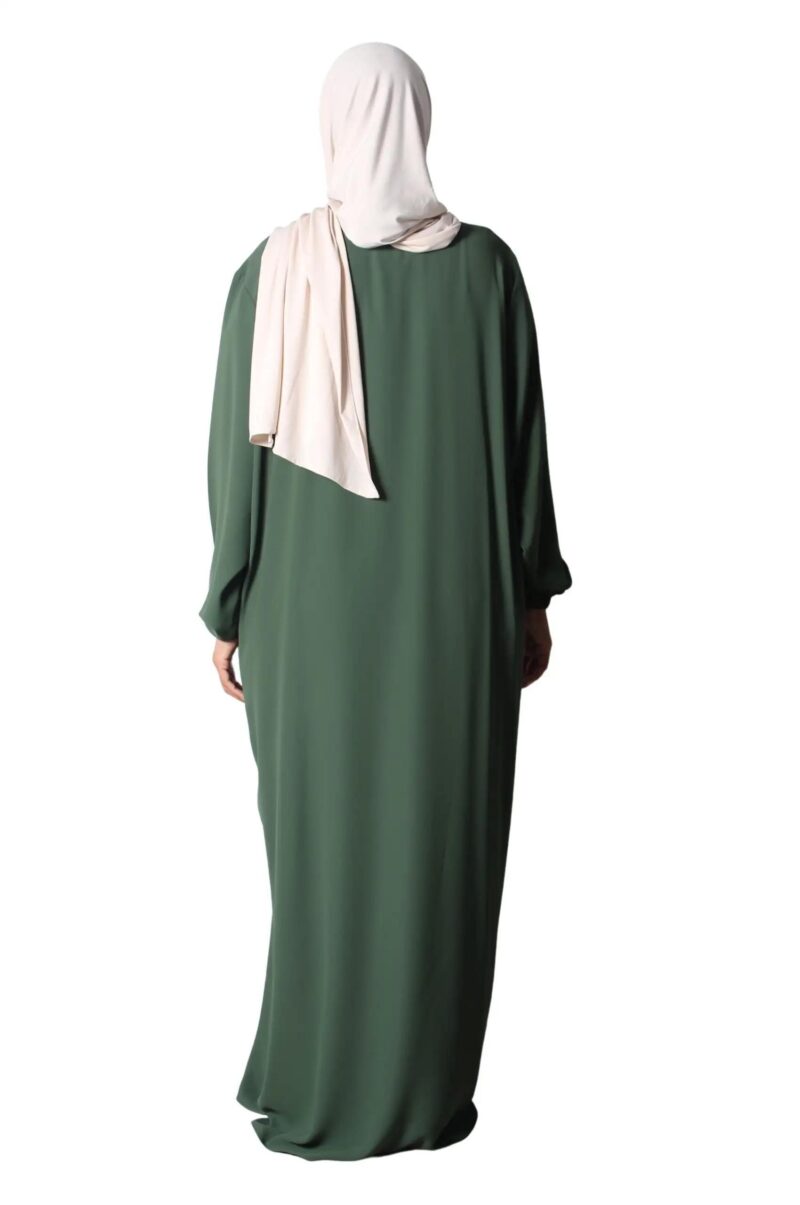 abaya droite extra large soie de médine black forest El Bassira Numidia e black forest (6)