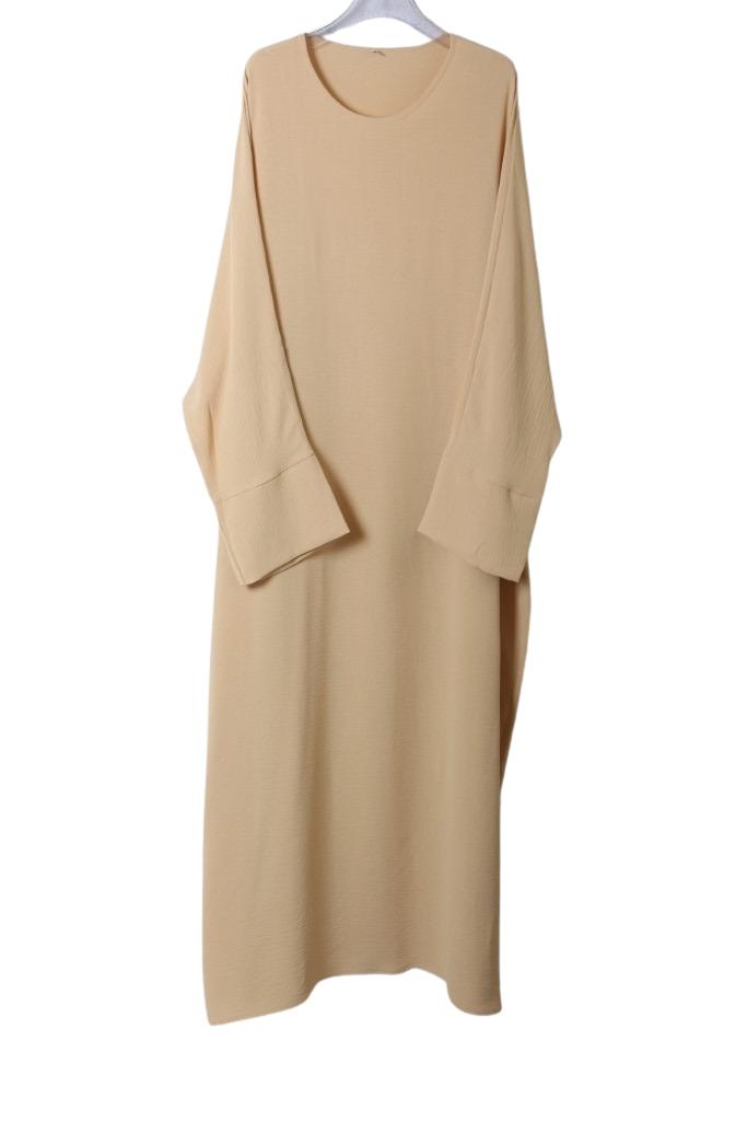 abaya droite jazz beige clair El Bassira NELIA A1