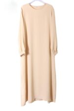 abaya droite jazz beige clair El Bassira TUKA A1