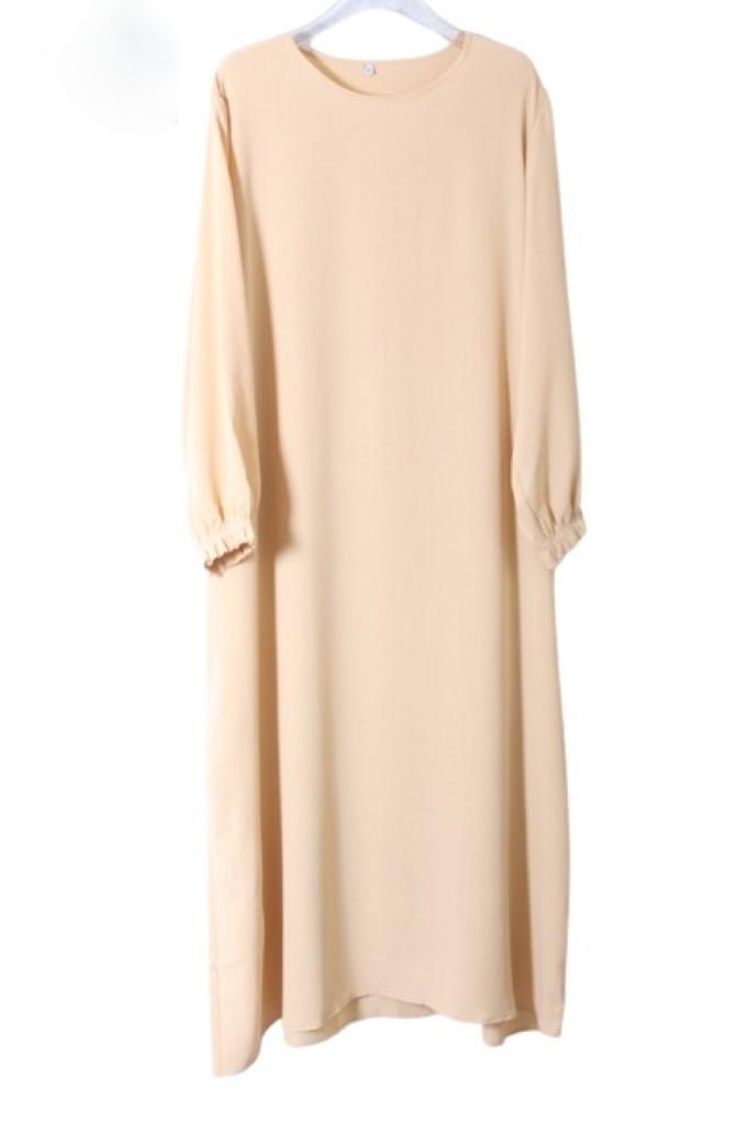 abaya droite jazz beige clair El Bassira TUKA A1