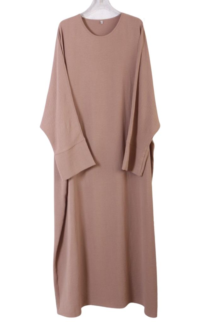 abaya droite jazz beige taupe El Bassira NELIA 24