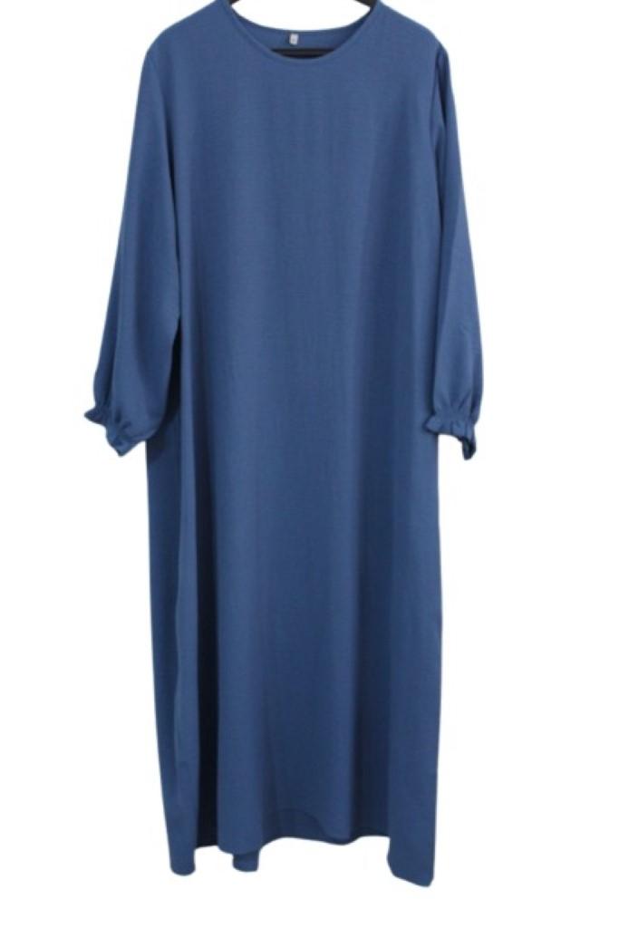 abaya droite jazz bleu pétrole El Bassira TUKA 73