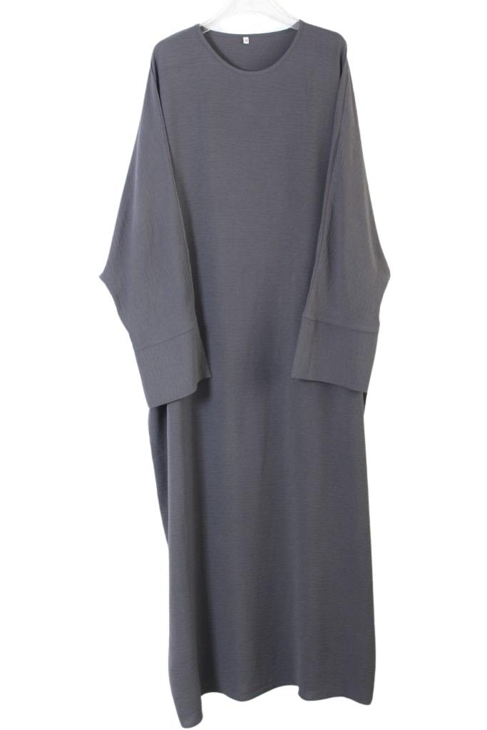 abaya droite jazz gris foncé El Bassira NELIA 1208