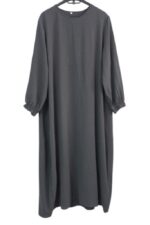 abaya droite jazz gris foncé El Bassira TUKA 1208
