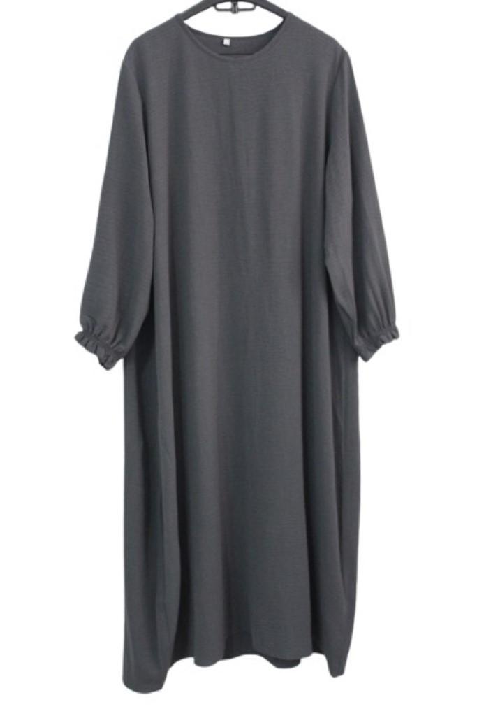 abaya droite jazz gris foncé El Bassira TUKA 1208
