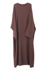 abaya droite jazz marron foncé El Bassira NELIA 74
