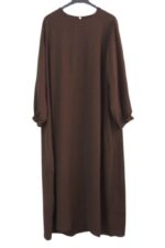 abaya droite jazz marron foncé El Bassira TUKA 74