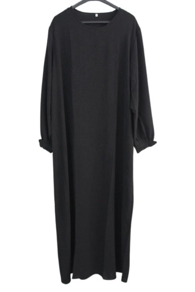 abaya droite jazz noir El Bassira TUKA black