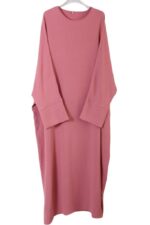 abaya droite jazz rose pâle El Bassira NELIA 11