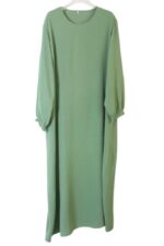 abaya droite jazz vert clair El Bassira TUKA 07
